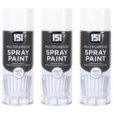 3X 151 White Matt Spray Paint 400ml Spray Paint